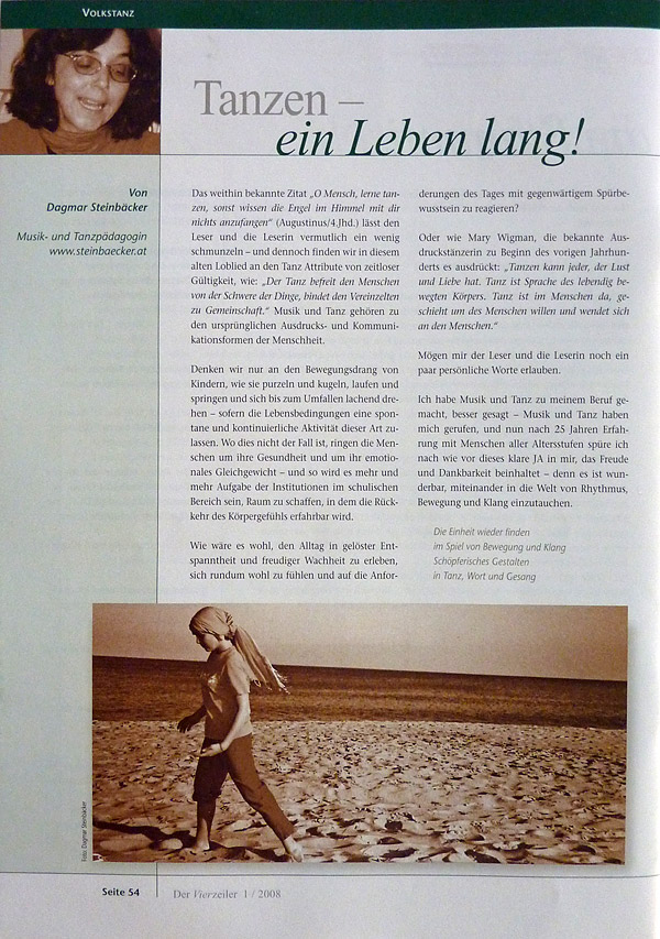 Tanzen – ein Leben lang! Artikel von Dagmar Steinbäcker